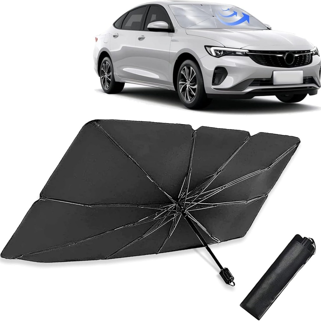 Car Sunshade Windshield Umbrella Foldable - مظلة واقية من الشمس للزجاج الأمامي،