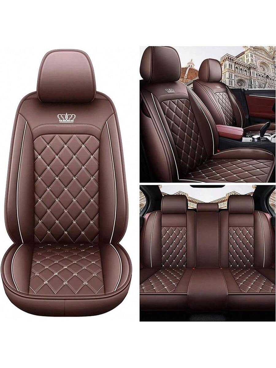 Leather Car Seat Covers Full Set Universal - غطاء مقعد سيارة من الجلد الصناعي،