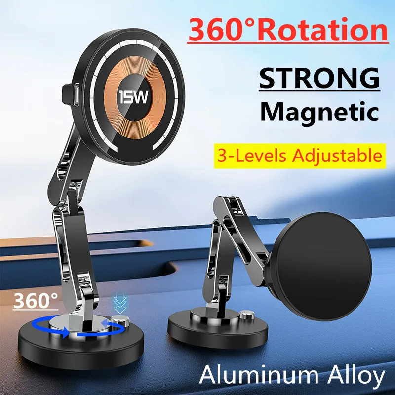 Wireless Car Charger Mount Fast Charging - حامل شاحن لاسلكي مغناطيسي للسيارة ،