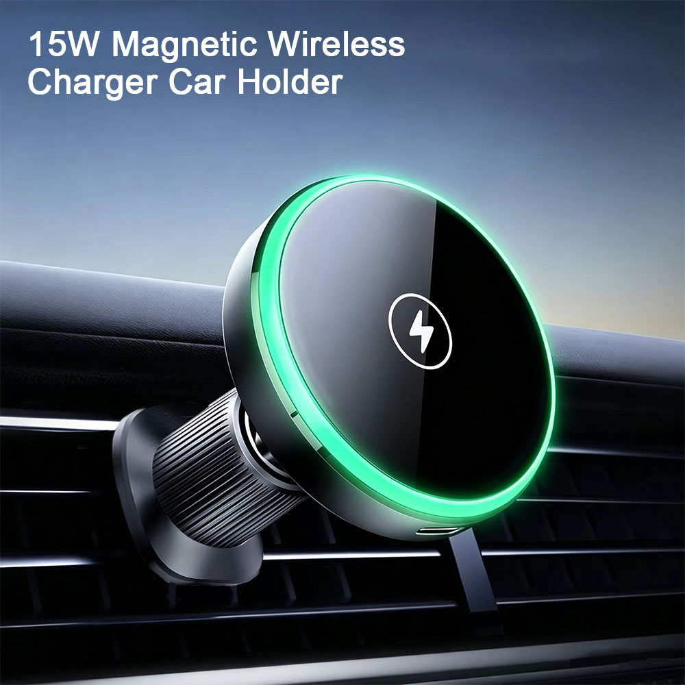 Magnetic Phone Holder For Car Vent - حامل شاحن لاسلكي مغناطيسي للسيارة مع