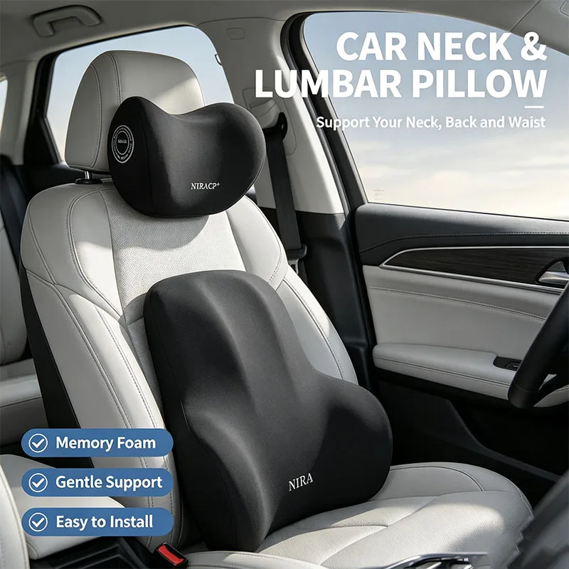 Memory Foam Car Neck Pillow Lumbar Support - وسادة رقبة جديدة للسيارة من الفوم