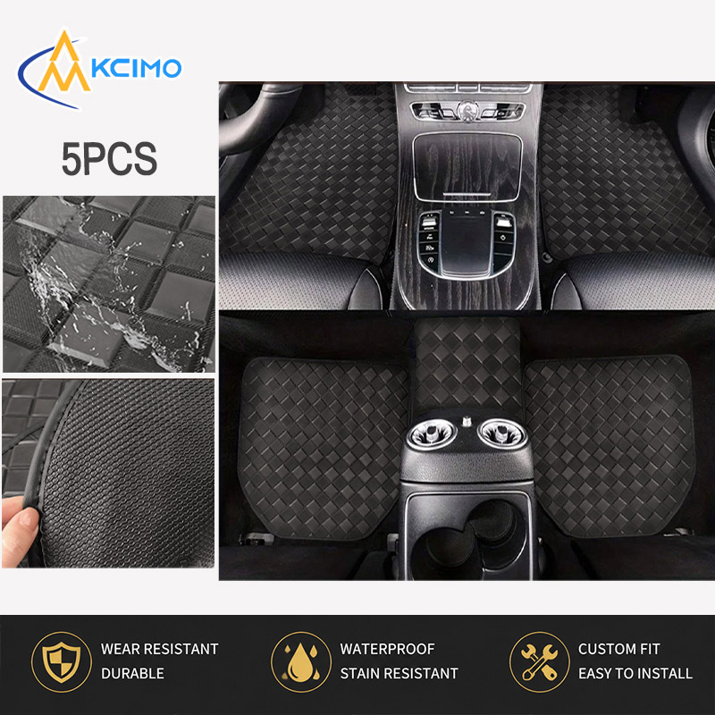 Car Floor Mats Universal Waterproof Leather - 5 قطع من سجاد السيارة المصنوع