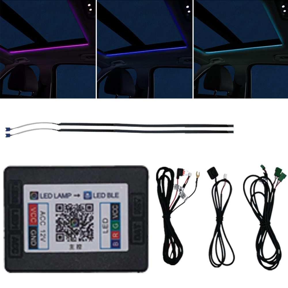 Led Ambient Interior Car Lights App Control - 2 قطعة 110 سنتيمتر فتحة سقف