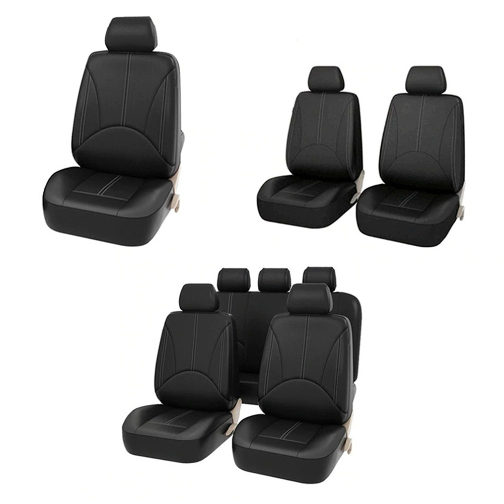 Leather Car Seat Covers Full Set Universal - مجموعة أغطية تصميم مريح وعملي وسهل