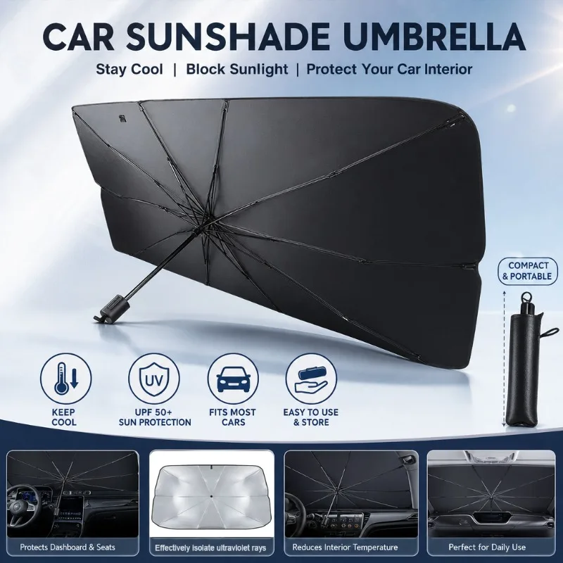 Car Sunshade Windshield Umbrella Foldable - مظلة واقية من الشمس قابلة للطي