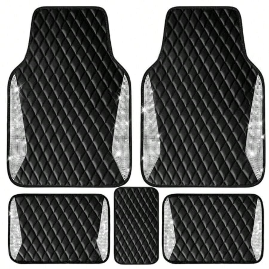 Car Floor Mats Universal Waterproof Leather - سجاد سيارة جلدي فاخر بتصميم ألماس