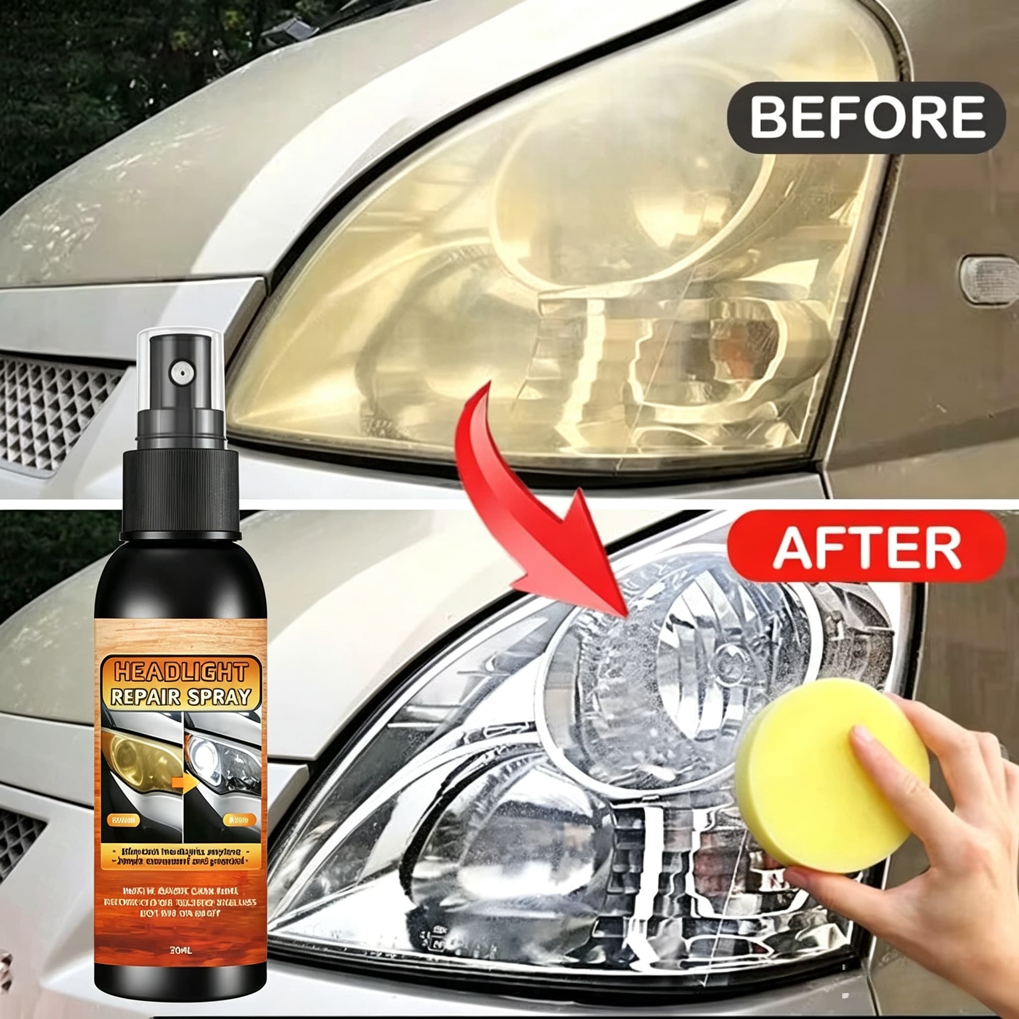 Car Scratch Repair Polishing Wax Paste - طقم تلميع وترميم مصابيح السيارة -