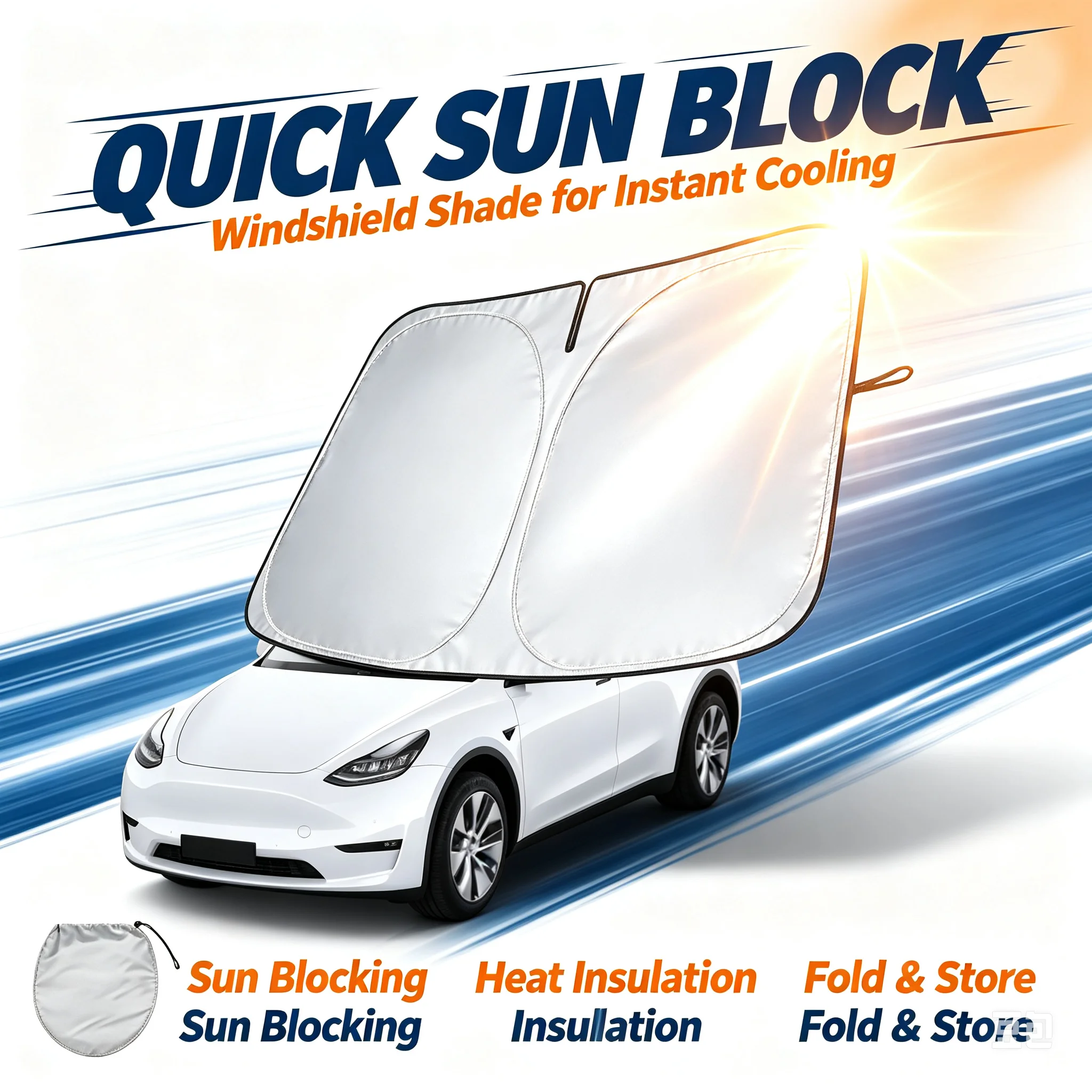 مظلة سيارة عاكسة للأشعة فوق ال - مراجعة Car Sunshade Windshield Umbrella Foldable وسعره