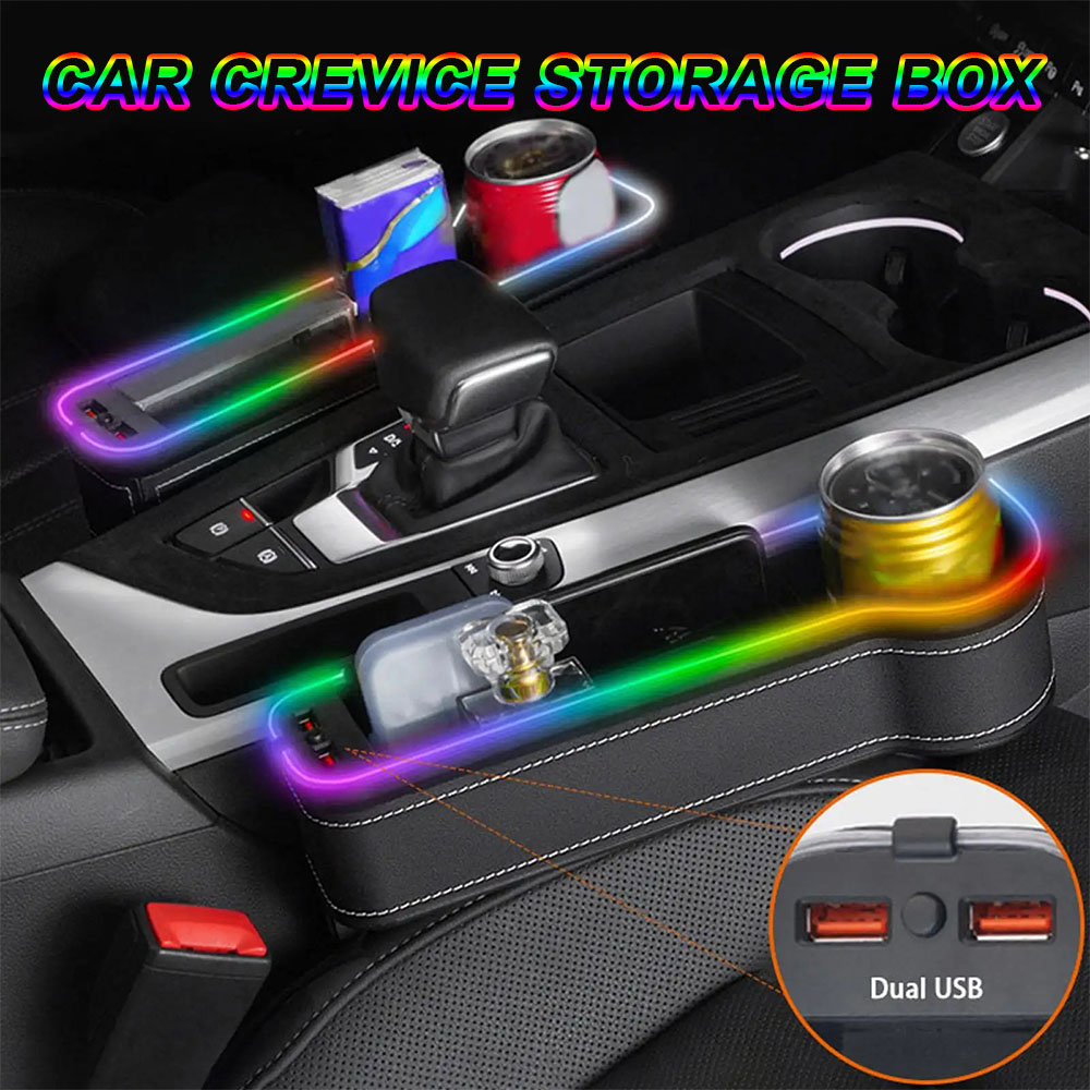 صندوق منظم تخزين شق السيارة 7  - مراجعة Seat Gap Filler Organizer With Usb Charger وسعره