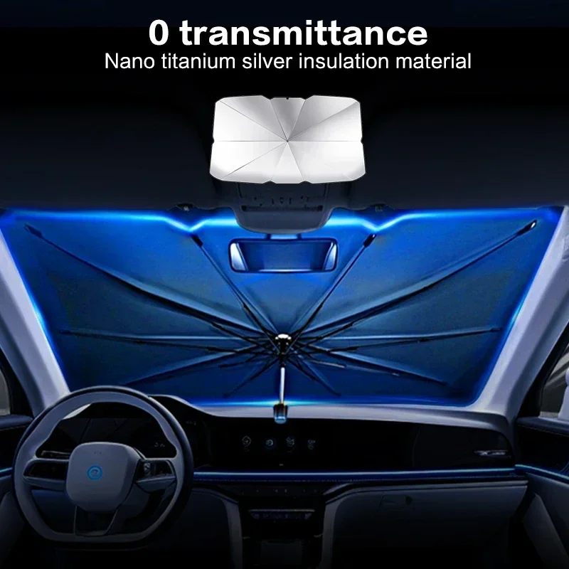 مظلة واقية من الشمس للسيارة قا - مراجعة Car Sunshade Windshield Umbrella Foldable وسعره