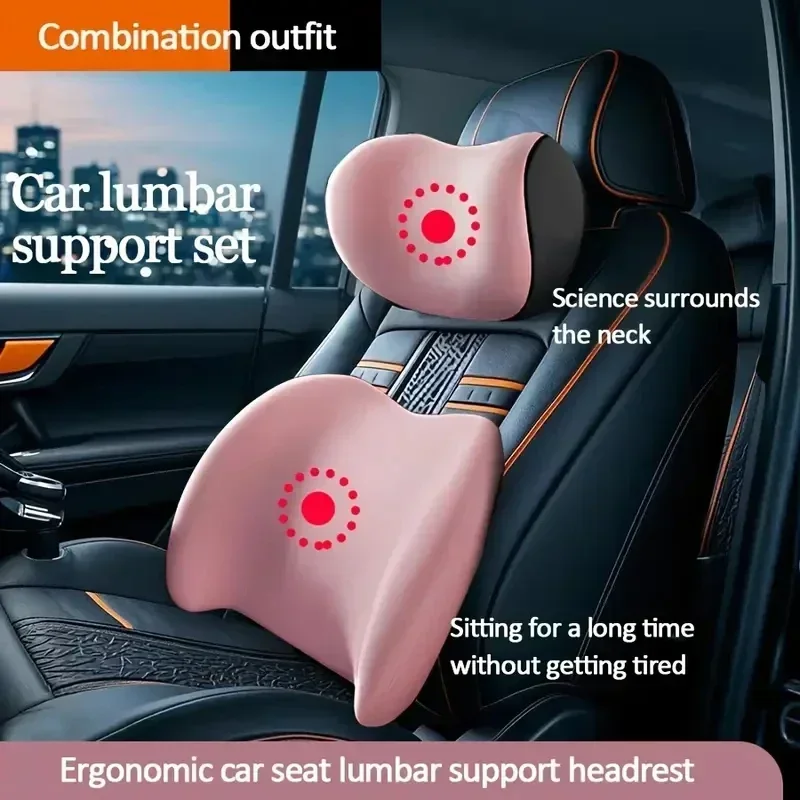 وسادة دعم الرقبة العالمية لمسن - مراجعة Memory Foam Car Neck Pillow Lumbar Support وسعره