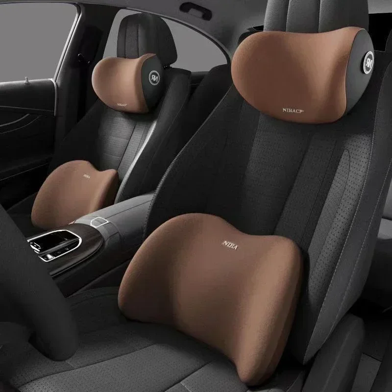 وسادة دعم الرقبة العالمية لمسن - مراجعة Memory Foam Car Neck Pillow Lumbar Support وسعره