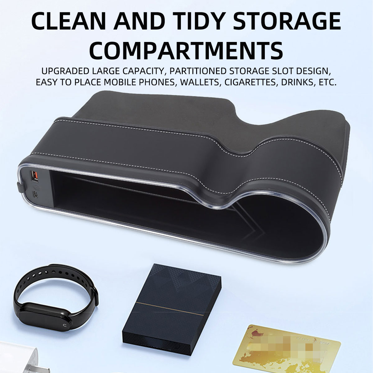 حامل أكواب لملء فراغات مقعد ال - مراجعة Seat Gap Filler Organizer With Usb Charger وسعره