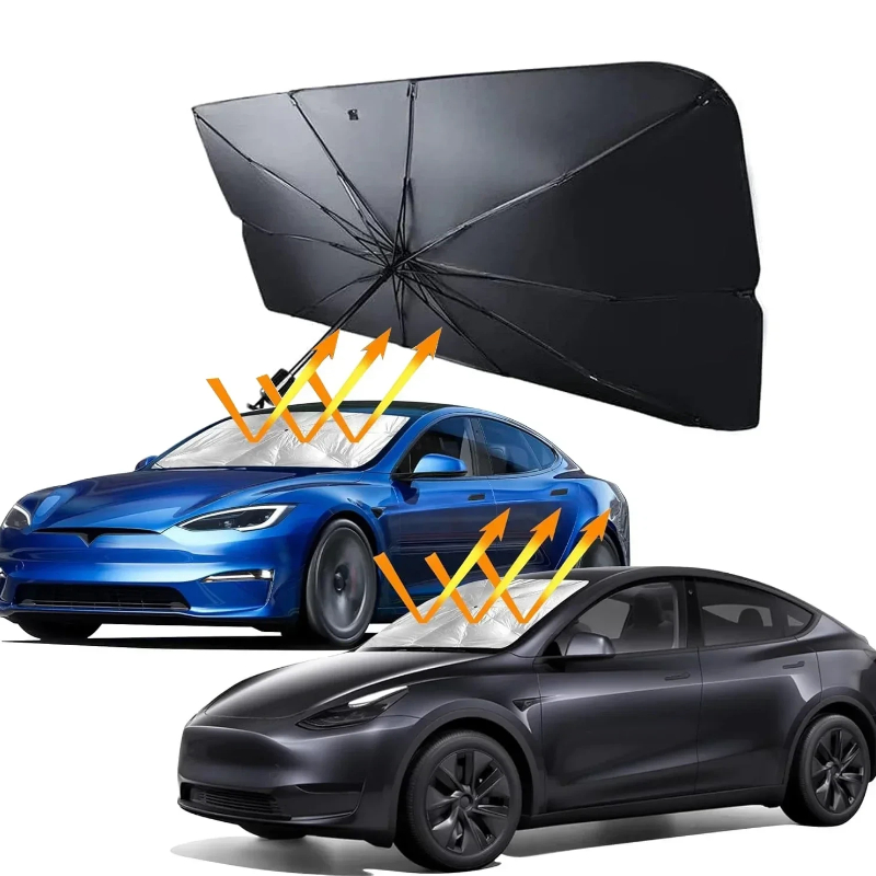 مظلة قابلة للطي لحماية زجاج ال - مراجعة Car Sunshade Windshield Umbrella Foldable وسعره