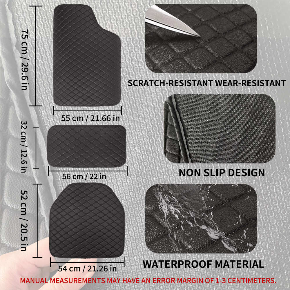 مجموعة من 5 قطع من دواسات السي - مراجعة Car Floor Mats Universal Waterproof Leather وسعره
