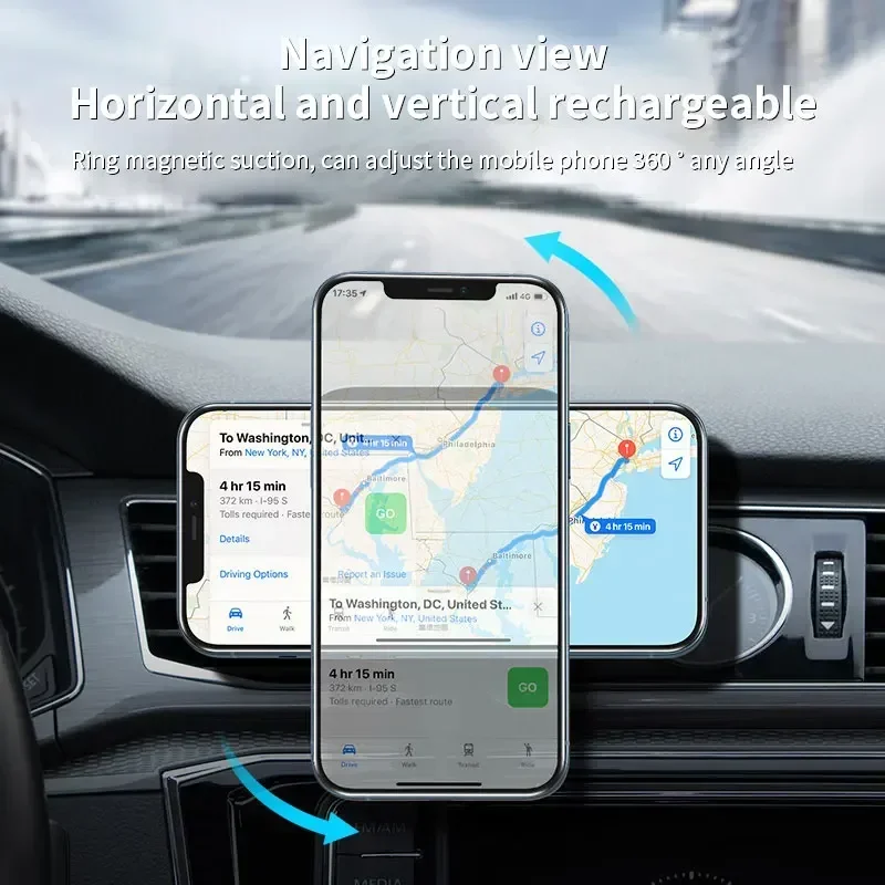 شاحن لاسلكي مغناطيسي للسيارة ، - مراجعة Magnetic Phone Holder For Car Vent وسعره