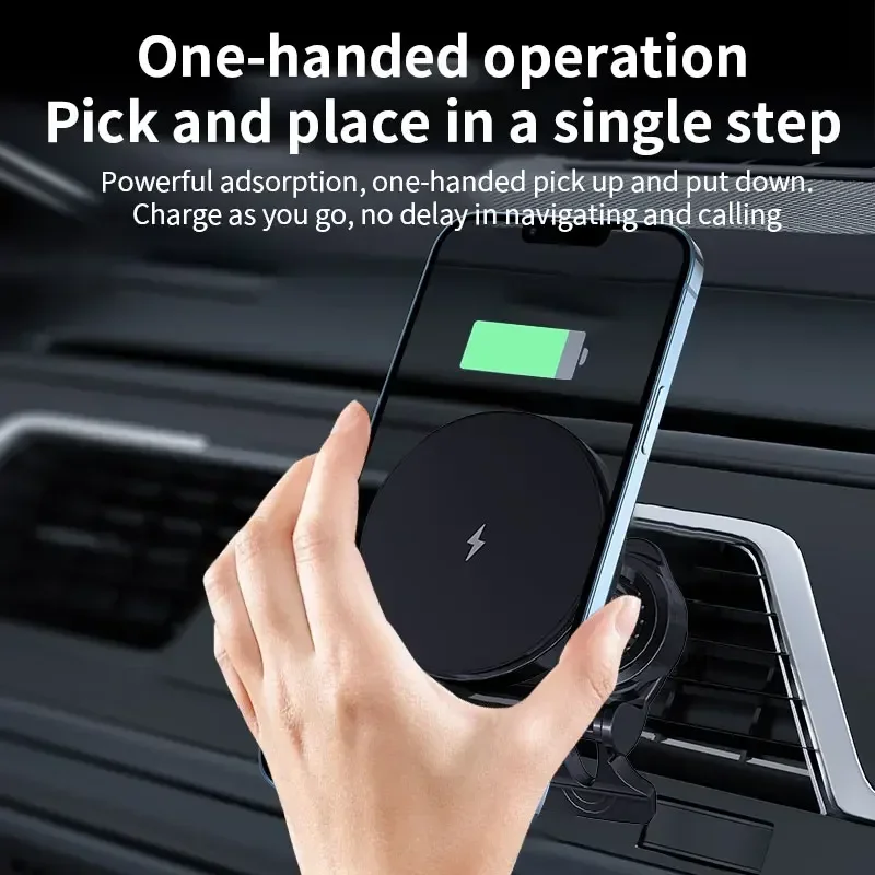 شاحن لاسلكي مغناطيسي للسيارة ، - مراجعة Magnetic Phone Holder For Car Vent وسعره