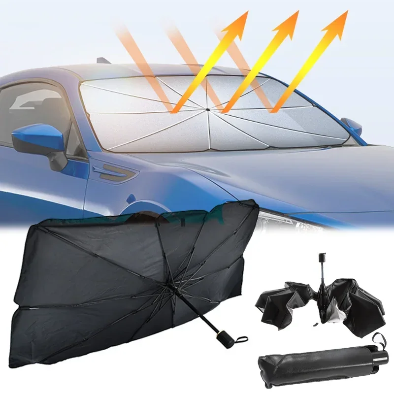 واقي شمس للزجاج الأمامي للسيار - مراجعة Car Sunshade Windshield Umbrella Foldable وسعره