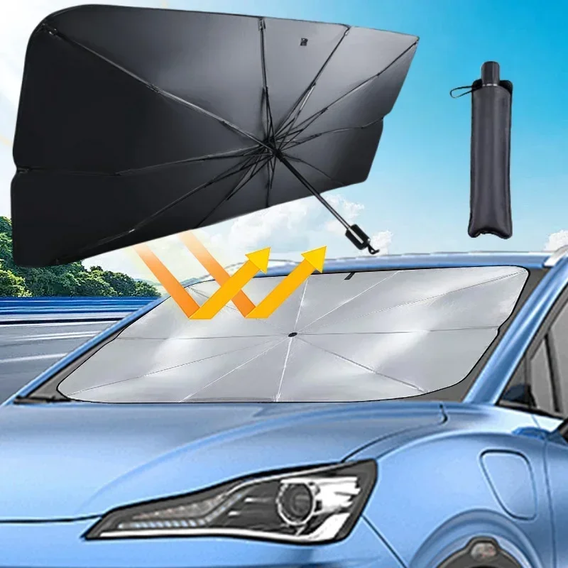 واقي شمس للزجاج الأمامي للسيار - مراجعة Car Sunshade Windshield Umbrella Foldable وسعره