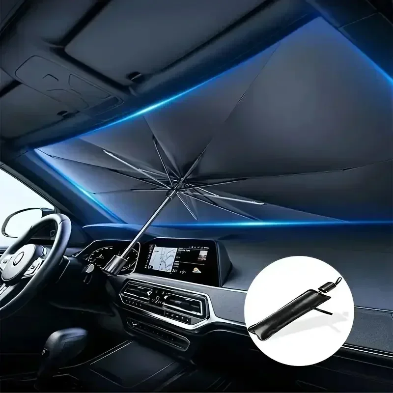 مظلة جديدة قابلة للطي لحماية ز - مراجعة Car Sunshade Windshield Umbrella Foldable وسعره