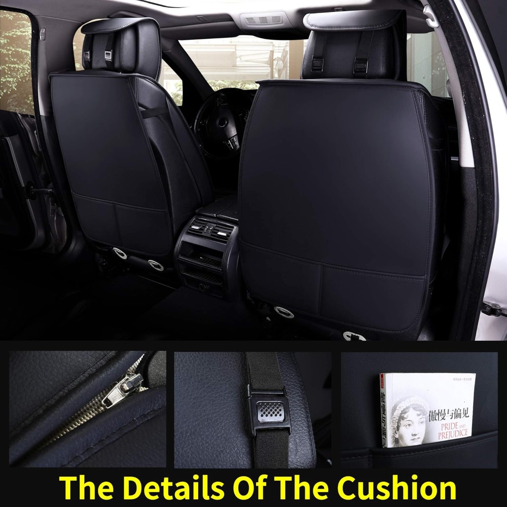 5 قطع من أغطية مقاعد السيارة م - مراجعة Leather Car Seat Covers Full Set Universal وسعره
