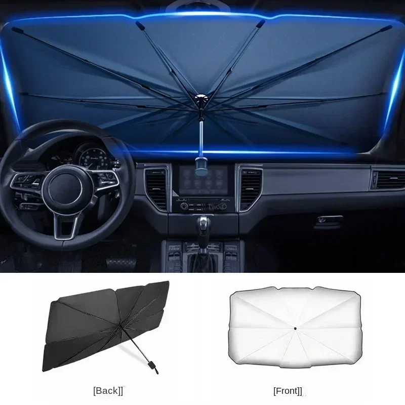 مظلة قابلة للطي لحماية زجاج ال - مراجعة Car Sunshade Windshield Umbrella Foldable وسعره