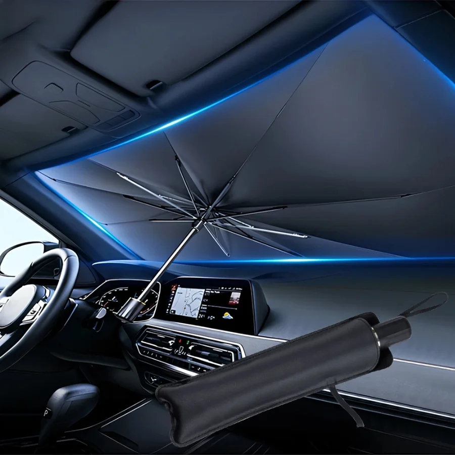 مظلة سيارة متعددة الأغراض قابل - مراجعة Car Sunshade Windshield Umbrella Foldable وسعره