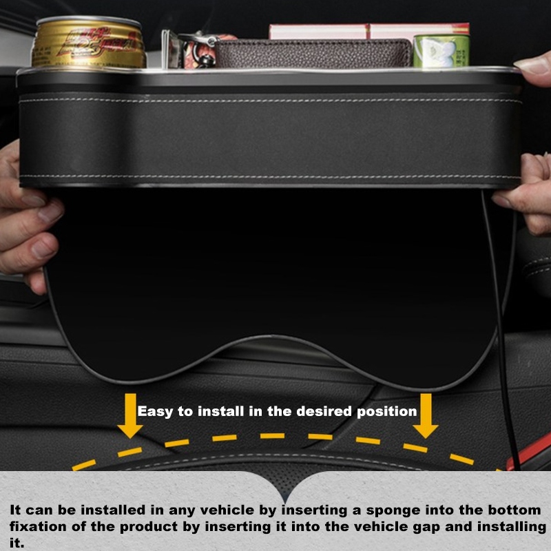 LED مقعد السيارة شق صندوق تخزي - مراجعة Seat Gap Filler Organizer With Usb Charger وسعره