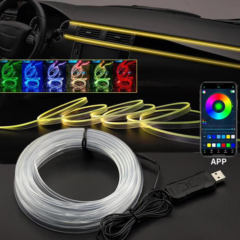 سيارة الداخلية مصباح لتهيئة ال - مراجعة Led Ambient Interior Car Lights App Control وسعره