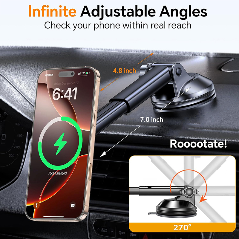 UYUXIO 15 واط شحن سريع الزجاج  - مراجعة Wireless Car Charger Mount Fast Charging وسعره