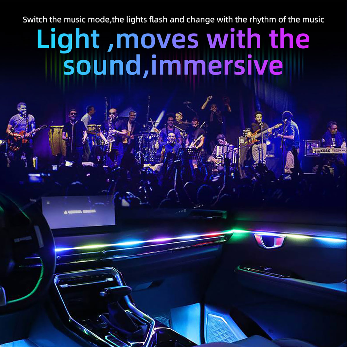 6/10 في 1 سيارة Led أضواء المح - مراجعة Led Ambient Interior Car Lights App Control وسعره