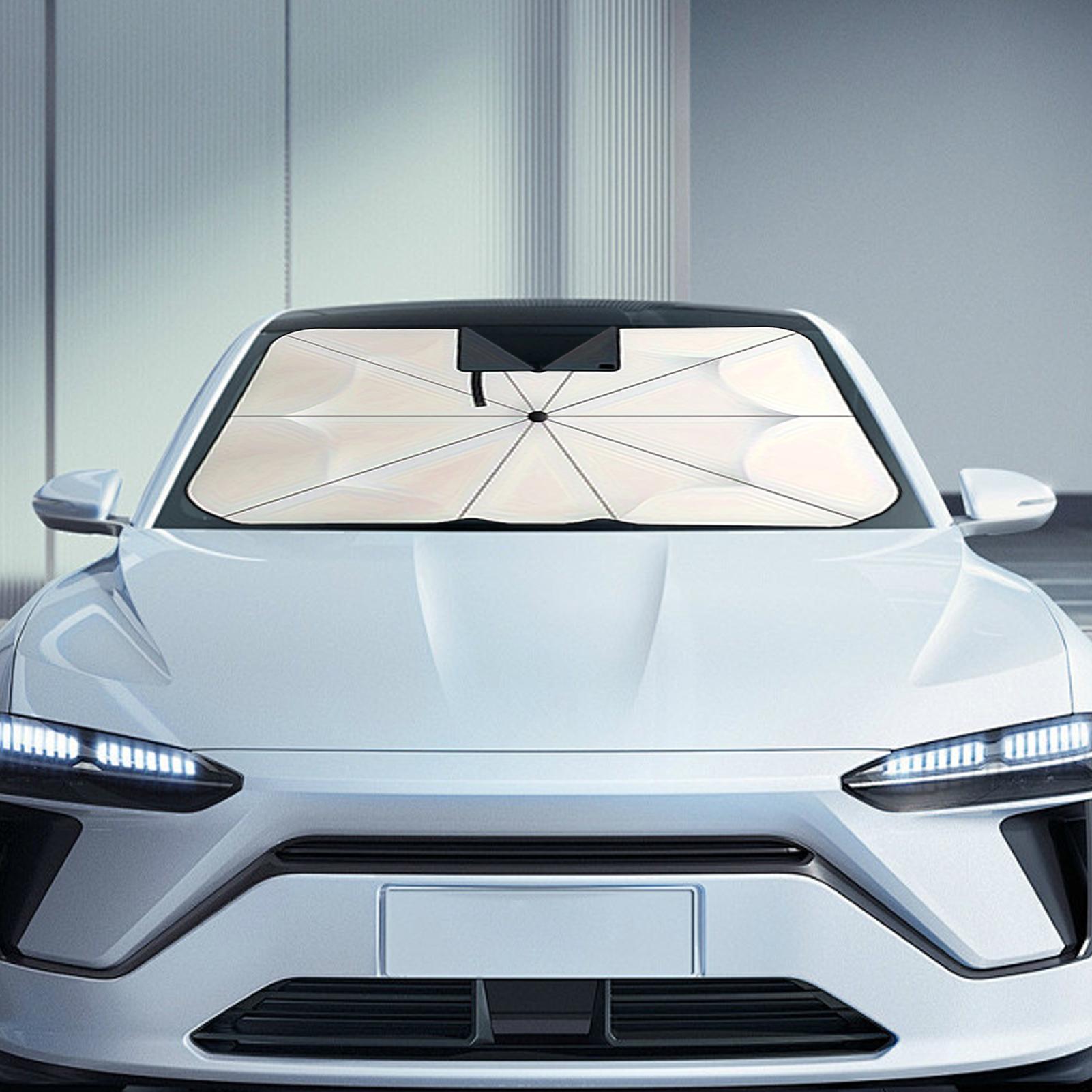 مظلة شمسية محمولة للسيارة للزج - مراجعة Car Sunshade Windshield Umbrella Foldable وسعره