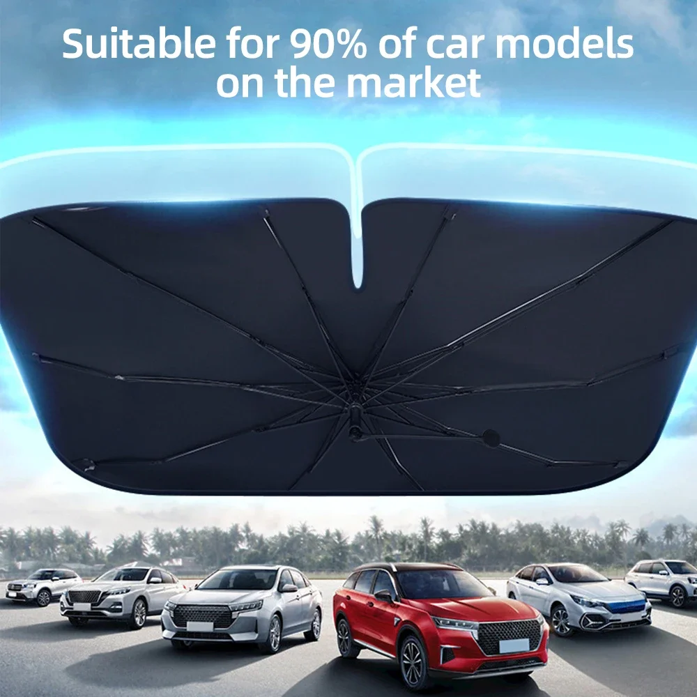 مظلة السيارة مظلة الزجاج الأما - مراجعة Car Sunshade Windshield Umbrella Foldable وسعره