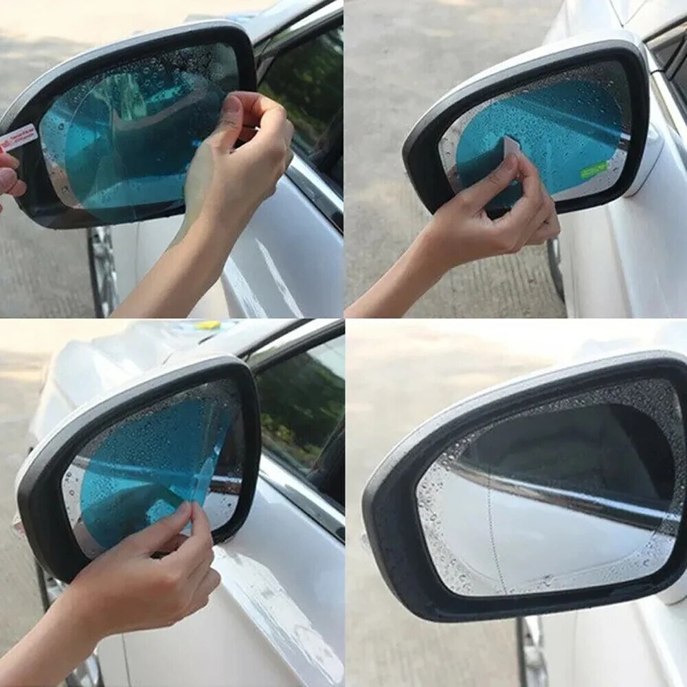 قطعتان من غطاء مرآة الرؤية الخ - مراجعة Anti Glare Car Rearview Mirror Film وسعره