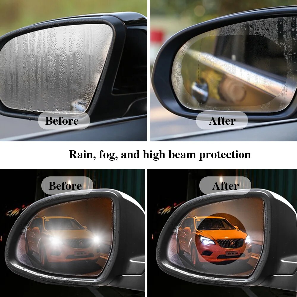 قطعتان من غطاء مرآة الرؤية الخ - مراجعة Anti Glare Car Rearview Mirror Film وسعره