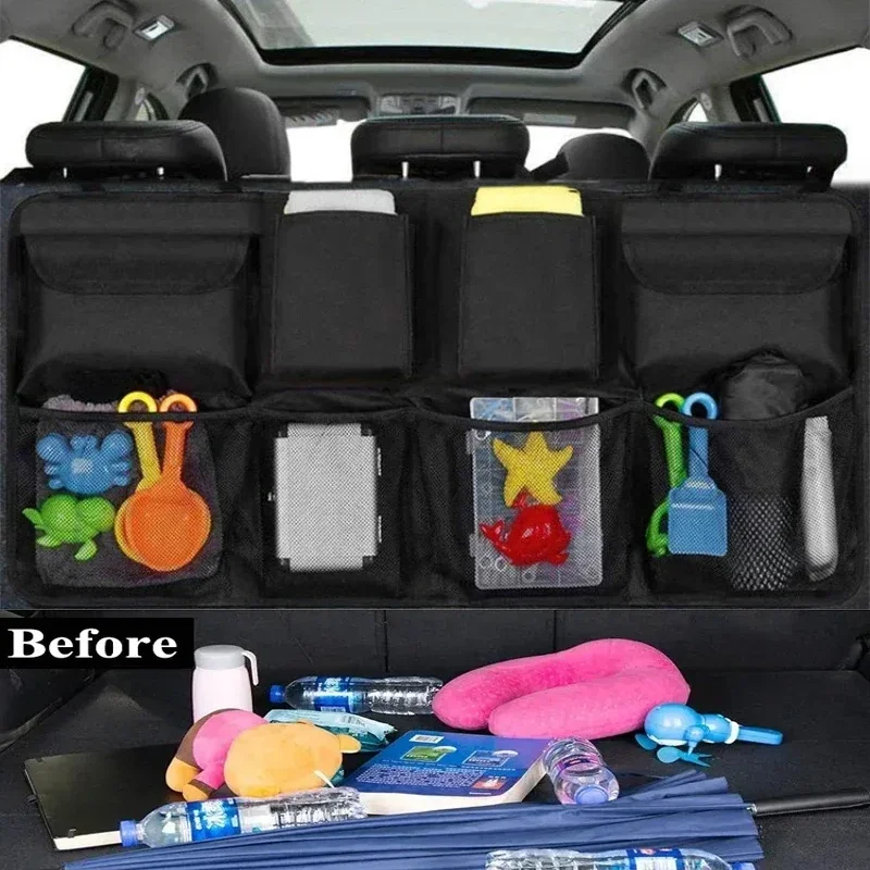 حقيبة تخزين المقعد الخلفي للسي - مراجعة Car Trunk Organizer Foldable Storage Box وسعره