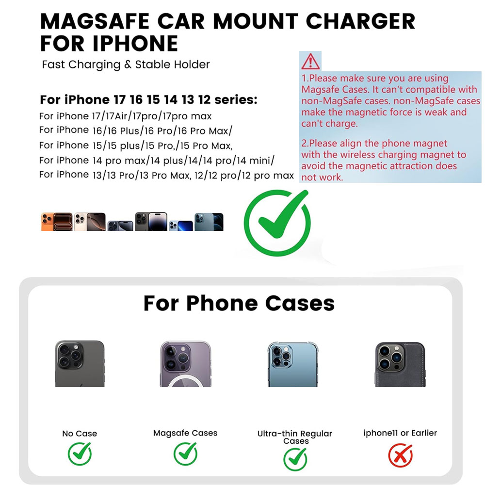 شاحن سيارة لاسلكي مغناطيسي سري - مراجعة Wireless Car Charger Mount Fast Charging وسعره