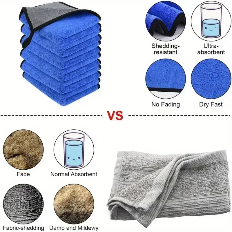 منشفة غسيل السيارات 1/5 قطع من - مراجعة Microfiber Car Drying Towel Super Absorbent وسعره