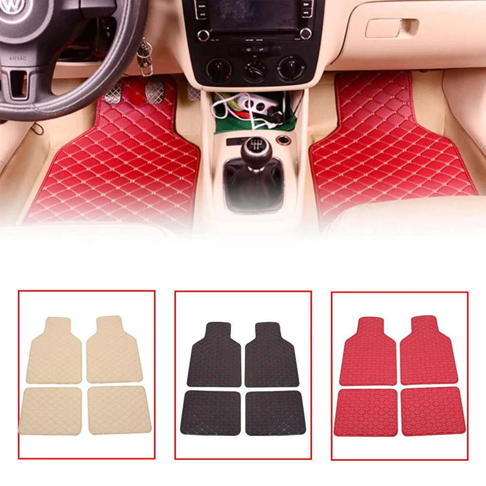 سجادات أرضية للسيارة 4 قطع، مص - مراجعة Car Floor Mats Universal Waterproof Leather وسعره