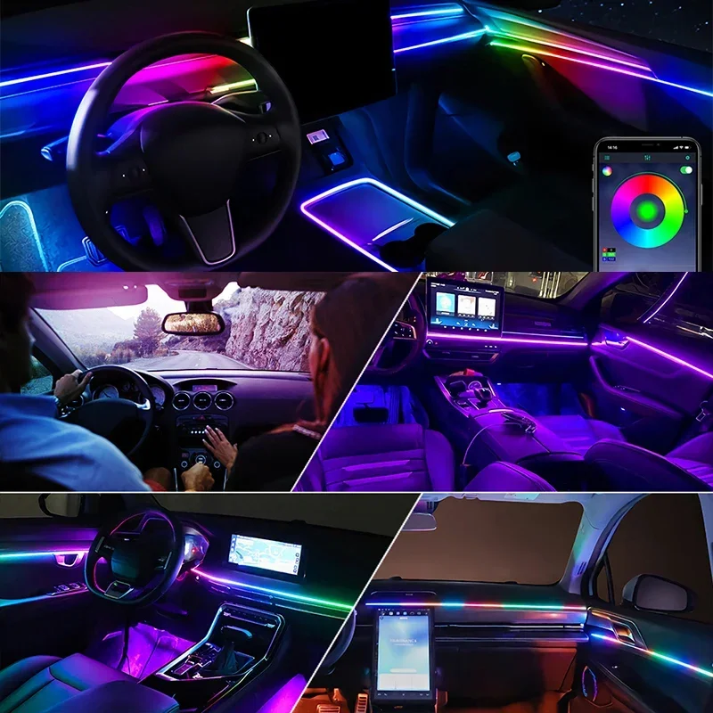 22 في 1 إضاءة داخلية LED فاخرة - مراجعة Led Ambient Interior Car Lights App Control وسعره