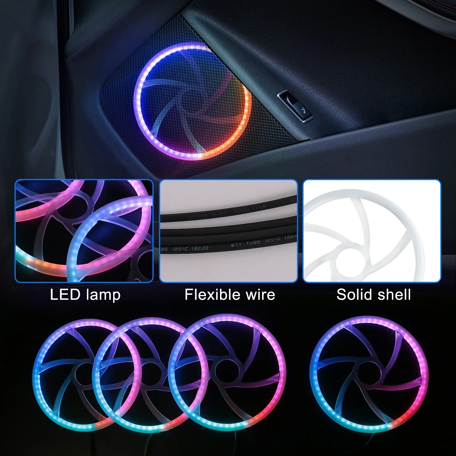 22 في 1 إضاءة داخلية LED فاخرة - مراجعة Led Ambient Interior Car Lights App Control وسعره