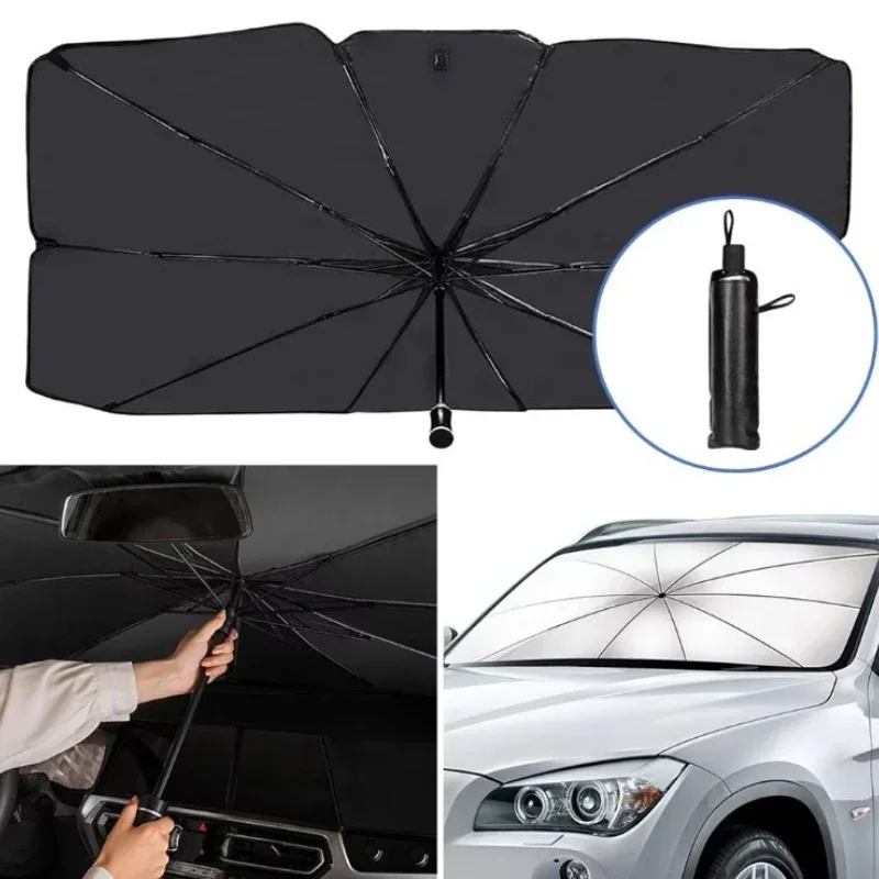 مظلة سيارة قابلة للطي لحماية ا - مراجعة Car Sunshade Windshield Umbrella Foldable وسعره