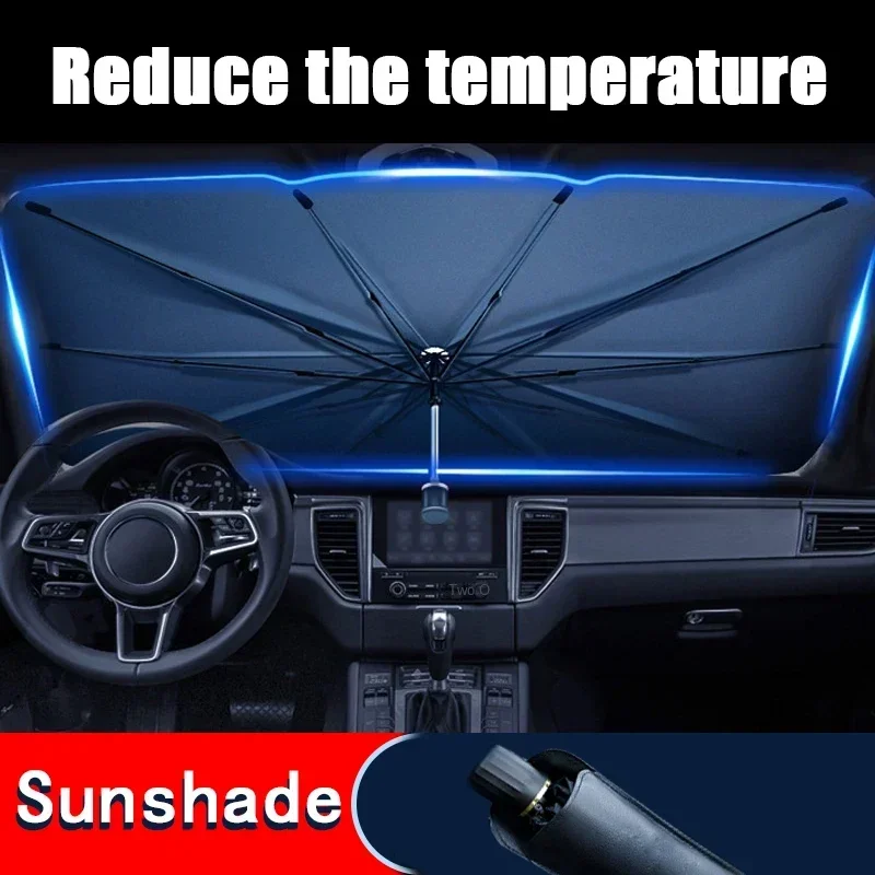 مظلة سيارة قابلة للطي لحماية ا - مراجعة Car Sunshade Windshield Umbrella Foldable وسعره