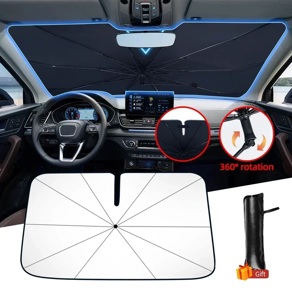 مظلة سيارة قابلة للطي لحماية ا - مراجعة Car Sunshade Windshield Umbrella Foldable وسعره